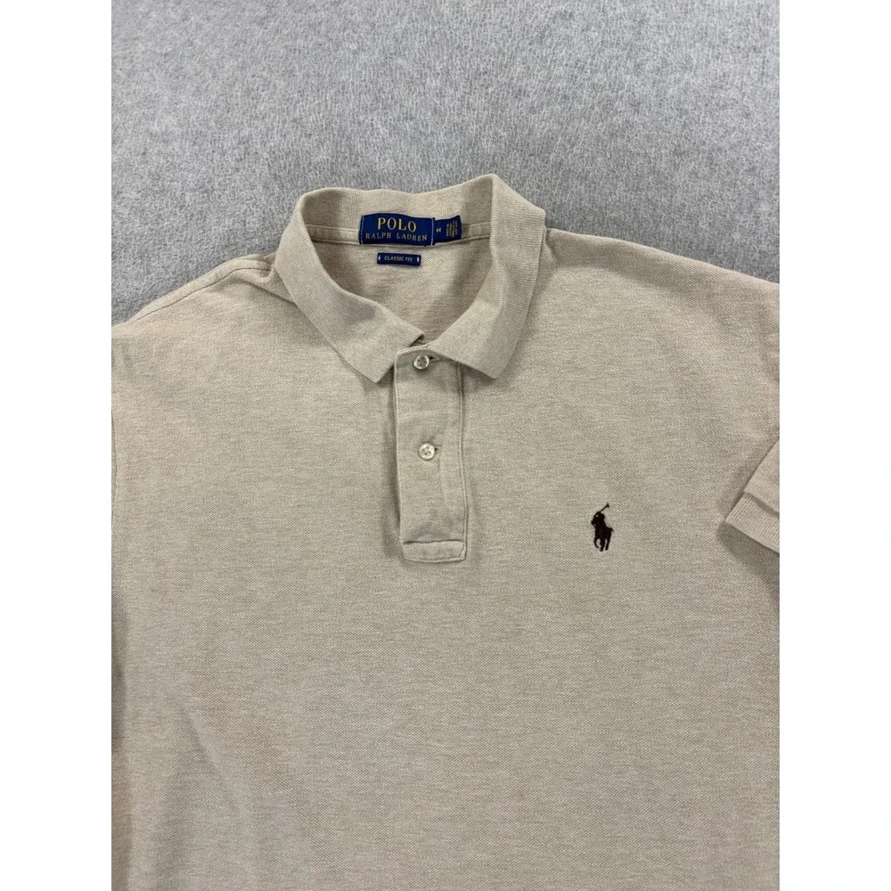 Polo Ralph Lauren Classic Solid Short Sleeve Polo Shirt (Men's Medium) Tan